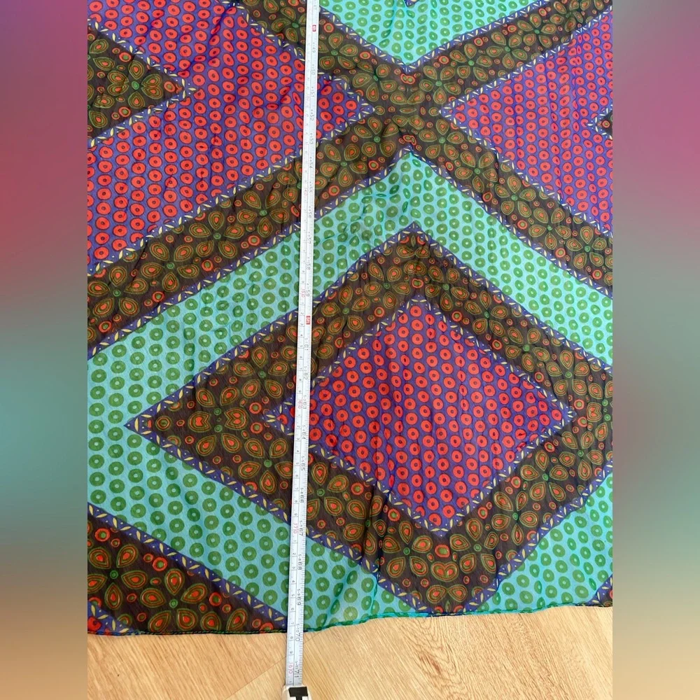 Large paisley scarf geometric polka dots multicolor wrap shawl
